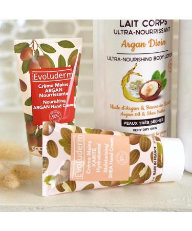 EVOLUDERM - Offer 3 body lotions 500 ml + 2 hand creams - Precious oil body milk - Argan - Shea - Natural ingredients - Made in France - Buy Online on GoSupps.com