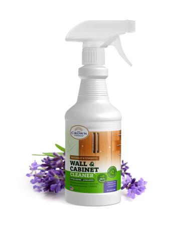 Natural Wall Cleaner for Painted Walls Ceiling Cabinets Baseboard Wood Stainless - 24oz Lavender Stain Remover Spray - Removes Dirt Dust Odor Oils Grease - Multipurpose Cleaning & Deodorizing