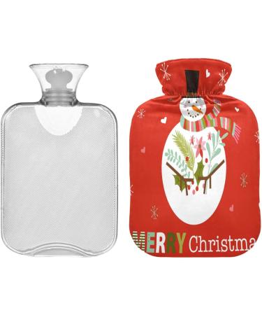 Cozy Snowman Motif Hot Water Bottle | 2L Fleece Cover for Hot & Cold Therapy - International Shipping Available - Buy Online on GoSupps.com