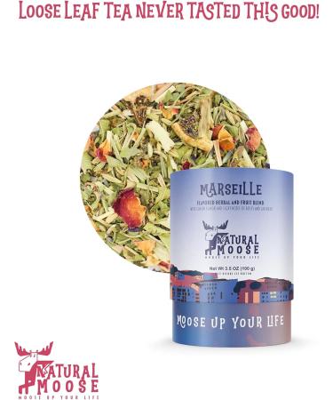 Global Natural Moose Tea Trotters | Premium Loose Leaf Tea | Marseille | Roses and Lavender | 100g Marseille | Roses and Lavendar 100 g (Pack of 1) - Buy Online on GoSupps.com