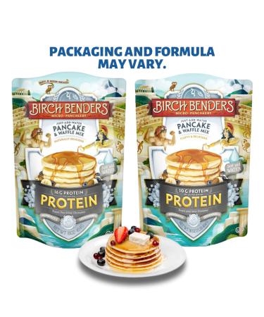 Birch Benders Protein Pancake & Waffle Mix - 16g Protein Per Serving - Non-GMO Verified - 48oz (16oz 3-pack) - Buy Online on GoSupps.com