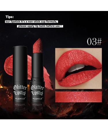 Matte to Glitter Shine Lipstick - Long Lasting Metallic Lip Gloss | Waterproof Sparkly Makeup for Women | 7 Colors - Buy Online on GoSupps.com