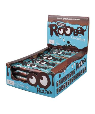 Buy Roobar Almond & Coconut Chocolate Coated Bars - 100% Organic Vegan Gluten-Free No Refined Sugar - 16 x 30g Bundle - Buy Online on GoSupps.com