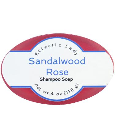 Eclectic Lady Sandalwood Rose Shampoo Soap Bar with Pure Argan Oil Silk Protein Honey Protein and Extracts of Calendula Flower Aloe Carrageenan Sunflower - 4 oz Bar