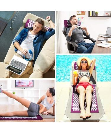 Bellababy Acupressure Mat & Pillow Set - Massage & Pain Relief Mattress for Stress Reduction - Light Purple with Carrying Bag - Buy Online on GoSupps.com