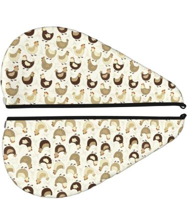 Buy Chicken Cartoon Hair Towel Wrap - Quick Drying Hair Turban with Button | Perfect Hair Drying Solution - Buy Online on GoSupps.com