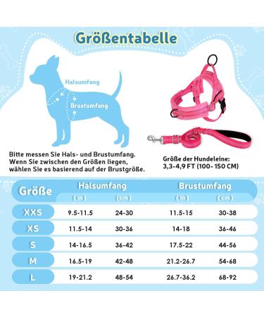 Eyein No-Pull Dog Harness & Leash - Soft Padded Reflective Adjustable for Puppies Small & Large Dogs Cats - Pink Size L - Buy Online on GoSupps.com