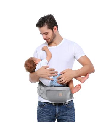 GAGAKU Baby Hip Seat - Lightweight Waist Stool for 0-36 Months - 4 Carrying Positions - Newborn Friendly - Gray - Buy Online on GoSupps.com