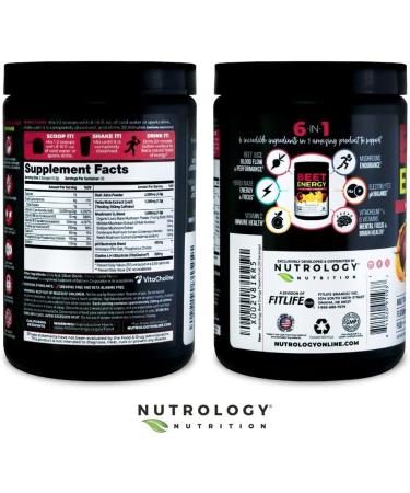 Nutrology Beet Energy O2 Pre Workout Beet Juice Powder - Boost Energy Endurance & Nitric Oxide with Beet Powder Yerba Mate Adaptogens & Electrolytes Passion Fruit Flavor 30 Servings - Buy Online on GoSupps.com