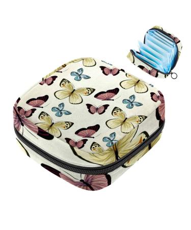 Portable women's binding bags menstrual cup bags female menstrual pads bags for teenage girls tampons for the first period pretty butterflies vintage multicolored 03