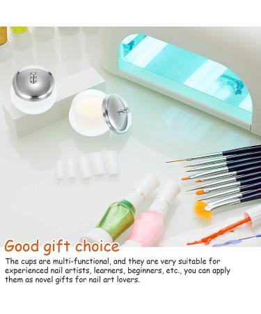 Matte Crystal Glass 2-Piece Nail Art Dappen Dish Set | Acrylic Liquid Powder Holder - Buy Online on GoSupps.com