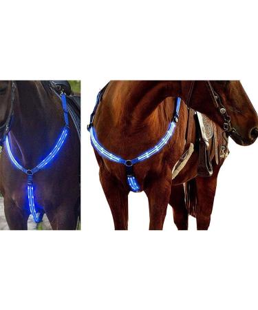 LED Horse Breastplate Collar-Best High Visibility for Horseback Riding-Adjustable-Sturdy and Comfortable Equestrian Safety Gear-for Night Horse Riding (Blue) - Buy Online on GoSupps.com