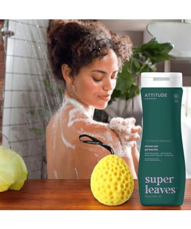 Super Leaves Shower Gel - 16 fl oz White Tea Scented Body Wash | Pack of 2 with Westlake Art Bath Sponge - Refreshing Plant-Based Moisturizer - Buy Online on GoSupps.com