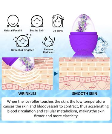 Buy Silicone Egg Shape Ice Roller - Reusable Face Care Tool for Puffy Eyes & Tight Skin Treatment (Purple) - International Shipping Available - Buy Online on GoSupps.com