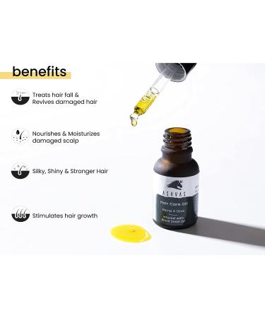 Organic Hemp Seed & Olive Oil Hair Care Oil with Rosemary Essential Oil - 15ml | Scalp Nourishment, Hair Fall Protection, Silky & Shiny Hair - Buy Online on GoSupps.com