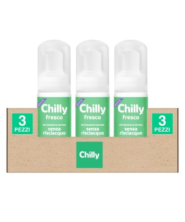 Chilly Chilly Frais no-rinse foam cleanser with refreshing action for fast hygiene anti-odor formula pH 5 for daily use gynecologically tested - 3 x 100ml bottles