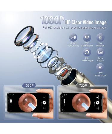 Ear Wax Removal Kit: Otoscope with Light and 1080P Camera for iOS & Android - Black - Buy Online on GoSupps.com