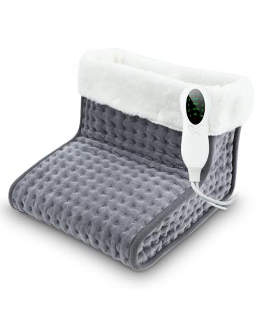 Bute foot warmers of electrical foot warmer with washable inner lining 30-60 fast warming and 10 adjustable temperature levels electrical foot heating with intelligent timer settings dark gray