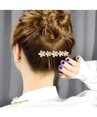 Antique Crystal Barrette Gold Flower Hair Clip | Elegant Jewelry Hair Accessory for Women | Bridal Wedding Gift - Buy Online on GoSupps.com