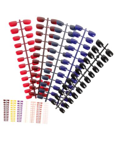 Healeved 12 Sets Fake Nails False Nails Birthday Nails Manicure Art Tools Nails for Women False Nail Tips Women Press on Nails French Nail Stickers Nail Supplies Bean Paste Jelly Powder