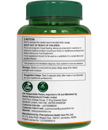 Pure Nutrition Boswellia Serrata Extract 600mg | 65% Boswellic Acids | Joint Health Support | Non GMO | 120 Veg Capsules | 60 Days Supply - Buy Online on GoSupps.com