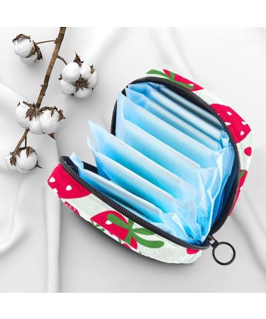 Red Strawberry Pattern Portable Period Bag | Candy Napkins Storage for Women & Teens | Menstrual Cup & Breastfeeding Holder - Buy Online on GoSupps.com