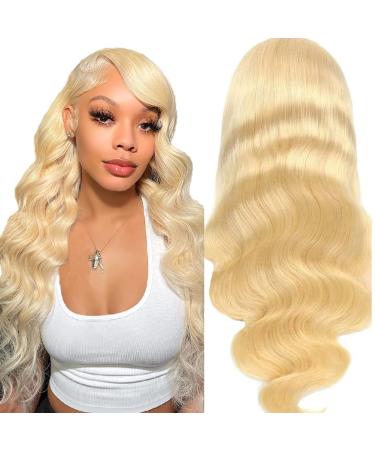 613 Lace Front Wig Human Hair 20inch 13x4 Body Wave Blonde Lace Front Wig Human Hair 10A 613 Frontal Wig pre Plucked with Baby Hair 150% Density Blonde Free Part Wig for Women 20 Inch 613 lace front wigs human hair
