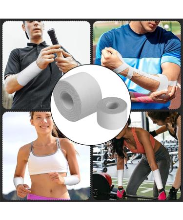 White Athletic Sports Tape Breathable Elastic Kinesiology Tape Self Adhesive Bandage Protect for Ankle Wrist and Muscle Pain 2 Roll - Buy Online on GoSupps.com