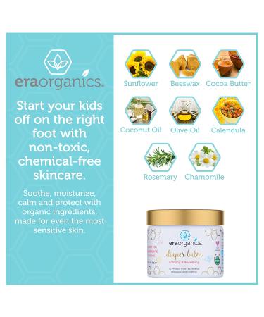 Organic Era Organics Baby Diaper Rash Balm - Moisturizing & Soothing Cream for Sensitive Skin. USDA Certified Natural Ointment for Nourishment & Protection - Buy Online on GoSupps.com