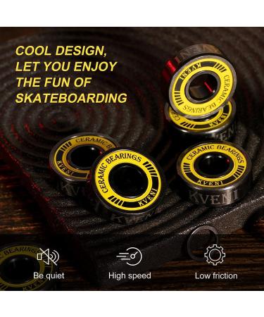 Premium Black Ceramic Balls Longboard Bearings - Titanium Coated ABEC-11 - Pack of 8 - Buy Online on GoSupps.com