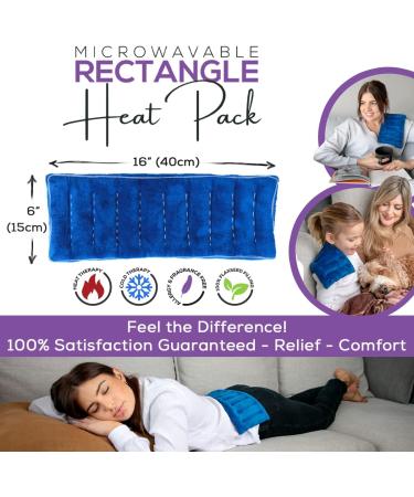 Reusable Microwave Heating Pad for Cramps & Pain Relief - Hot/Cold Therapy Bag for Muscle Aches - 6x16 Warm Compress for Back, Neck & Shoulders (Blue) - Buy Online on GoSupps.com