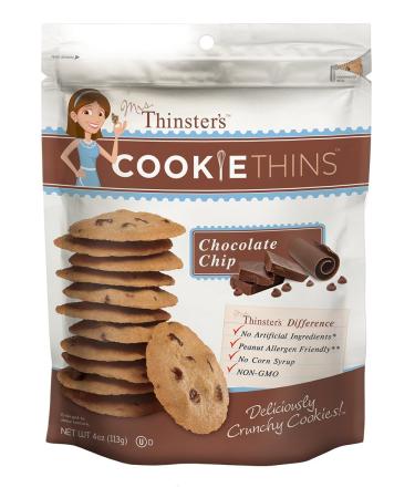 Thinsters Cookie Thins Chocolate Chip - Non GMO, Peanut Free - 4 Ounce - Buy Online on GoSupps.com
