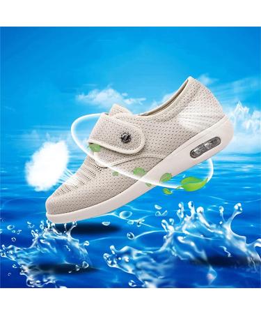 Yytcsjz Womens Diabetic Slippers Air Cushion Lightweight Walking Shoes - Blue - 25.5cm Wide for Edema Arthritis Fasciitis Swollen Feet - Buy Online on GoSupps.com