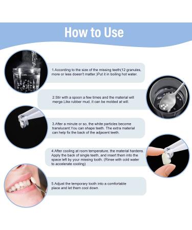 Fake Teeth Repair Kit - 60pc White Temporary Fix for Missing & Broken Teeth - Buy Online on GoSupps.com