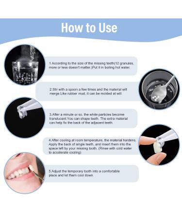Fake Teeth Repair Kit - Moldable False Tooth for Fixing Broken & Missing Teeth - Natural Look - Set of 60 - Buy Online on GoSupps.com