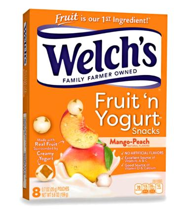 Welch’s fruit ‘n yogurt mango-peach fruit snacks 1 box of 8 (0.7oz) pouches