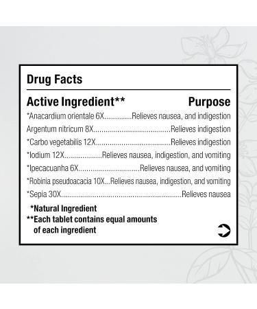BHI Nausea Relief Tablets - Natural Homeopathic Remedy for Nausea, Vomiting, Bloating & Indigestion - Non-Drowsy Relief for Men & Women - 100 Tablets - Buy Online on GoSupps.com