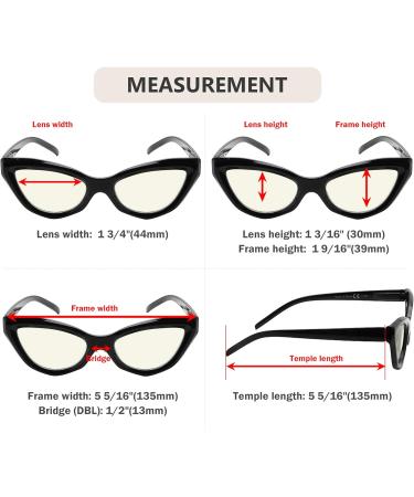 Eyekepper 4-Pack Cat-Eye Reading Glasses +1.75 - Blue Light Blocking Computer Glasses for Women - Buy Online on GoSupps.com