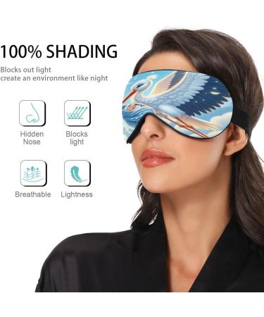 Light Blocking Sleep Mask | Flying Stork Newborn Baby Eye Mask - Adjustable Soft Blindfold for Men & Women | Ideal for Travel Work and Naps - Buy Online on GoSupps.com