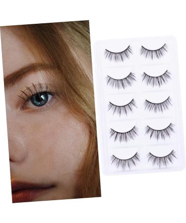 minkissy 5 Pairs False Eyelashes Eyelash Glue False Lashes Handmade Eyelashes Elf Eyelashes Artificial Eyelashes Wispy Eyelashes Cosmetic Eyelashes Tool Artificial Fiber Cross Section 3d - Buy Online on GoSupps.com