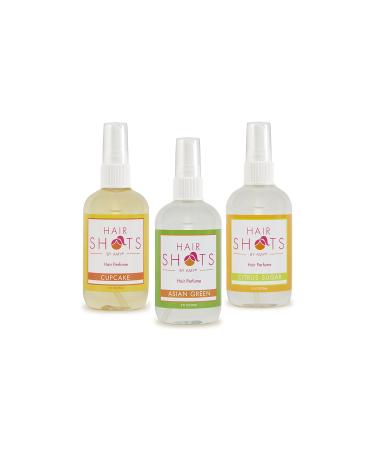 Hair Shots Heat Activated Hair Fragrance Touch Of Sweetness Bundle 3 Items: Cupcake, Asian Green, Citrus Sugar