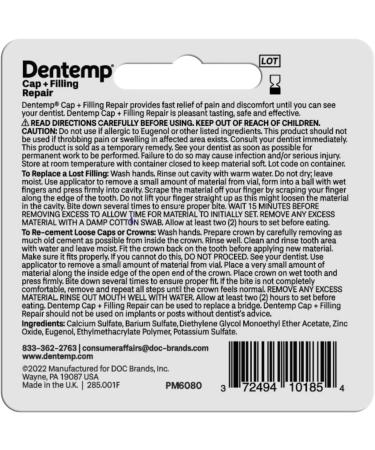 DENTEMP Maximum Strength Dental Repair 2.2g - Fast & Effective Dental Care Solution - Buy Online on GoSupps.com