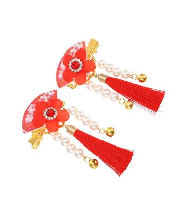 Beaupretty Tassel Hairpin 1 Pair Hair Accessories Flower Hair Accessories Billed Hair Clips Hair Clips Tassel Hairpins Tassel Hair Clip Antiquity Tassel Hair Clip Clip Hair Clamp