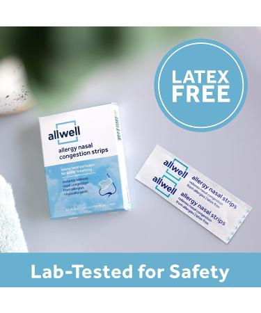 AllWell Allergy Congestion Nasal Strips - 30 Latex-Free Strips for Instant Relief and Clear Breathing - Buy Online on GoSupps.com