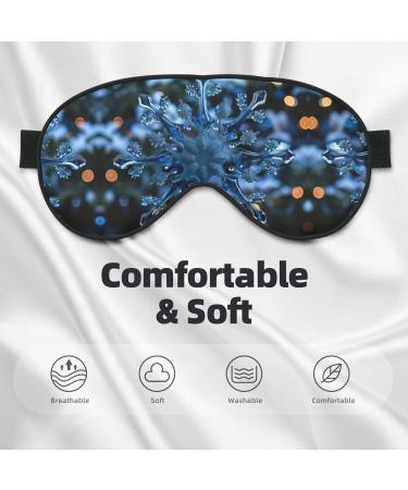 Blue Christmas Snowflake Print Double-Sided Eye Mask Soft and Light Blocking for Enhancing Sleep Quality - Buy Online on GoSupps.com