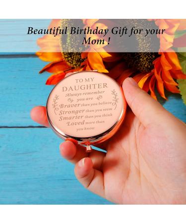 ZZP Birthday Gift for Daughter: Inspirational Compact Makeup Mirror from Mom - Perfect Valentines, Mother's Day, Graduation Present for Teenager Girl - Buy Online on GoSupps.com