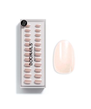 Doonails-Press on Nails 30 Set Prosecco rounded shape cream color-nails to stick on full cover in salon quality-Fake Nails Soft Gel Short-Natural & pleasant fit Short-Round Prosecco - Buy Online on GoSupps.com