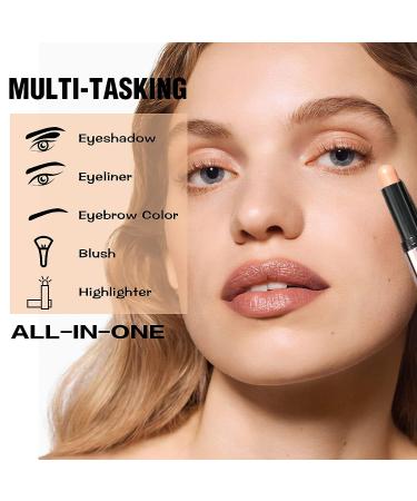 FOCALLURE No Crease Creamy Eyeshadow Stick - Matte & Shimmer Pencil with Built-in Smudger | Waterproof and Smudge-proof - LUNAE LUMEN 31 - Buy Online on GoSupps.com