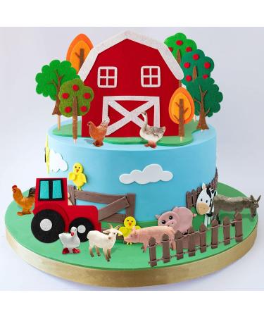 EGuangwiua 27Pcs Farm Animals Birthday Cake Topper Decorations Mini Barnyard Animals Barn Cow Sheep Cake Topper Decor for Boys Girls Farm Animals Birthday Baby Shower Farmhouse Theme Party Supplies - Buy Online on GoSupps.com