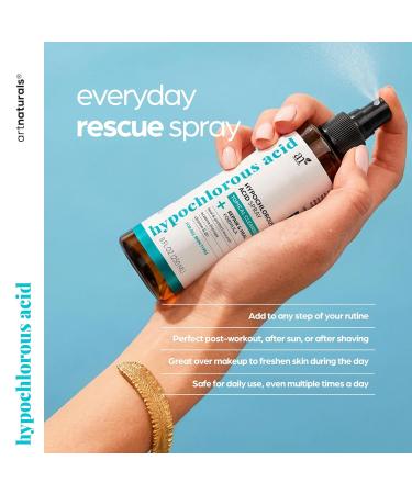 Artnaturals Hypochlorous Acid Face & Skin Spray Gentle Daily Facial Mist, pH-Balanced, Fragrance-Free, Soothing Cleanser for Sensitive Skin 8 fl oz - Buy Online on GoSupps.com